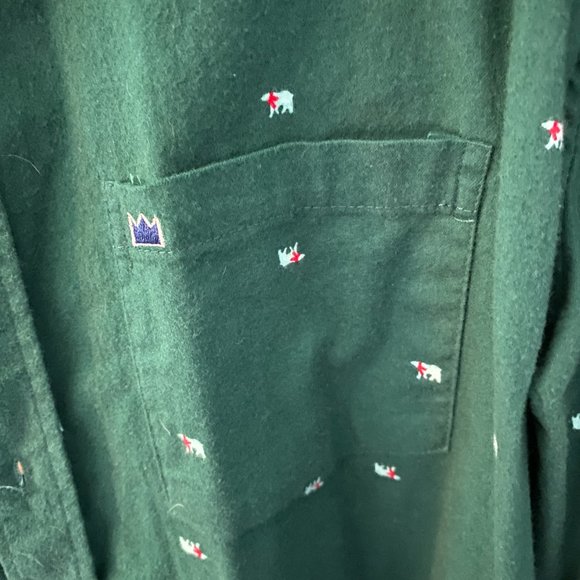 Crown & Ivy, classis fit, Men's Size L, Dark Green with polar bears - Picture 4 of 5